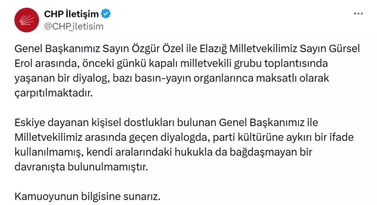 CHP’de Özgür Özel ve Gürsel Erol Tartışması
