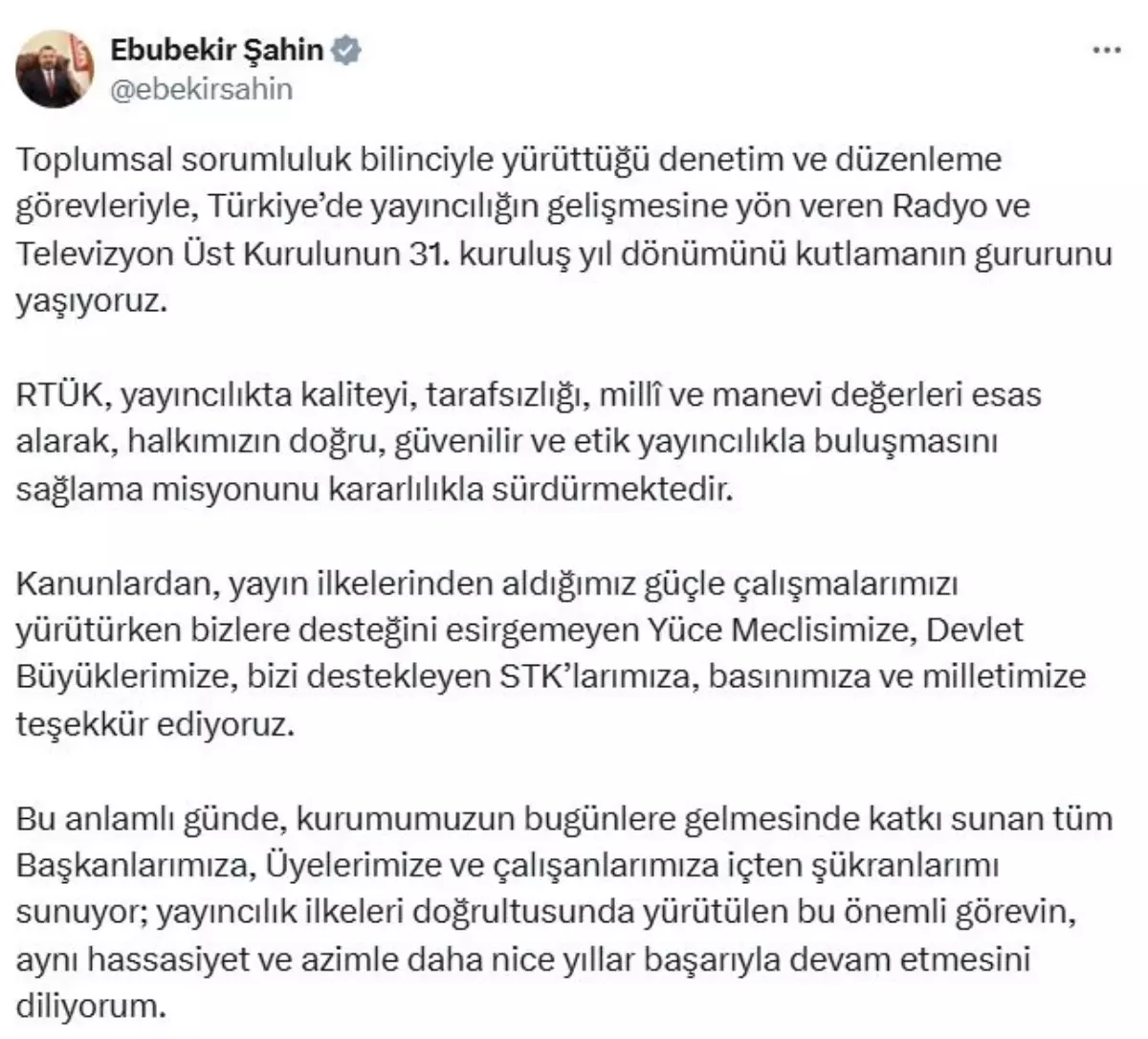 RTÜK 31. Yılını Kutladı